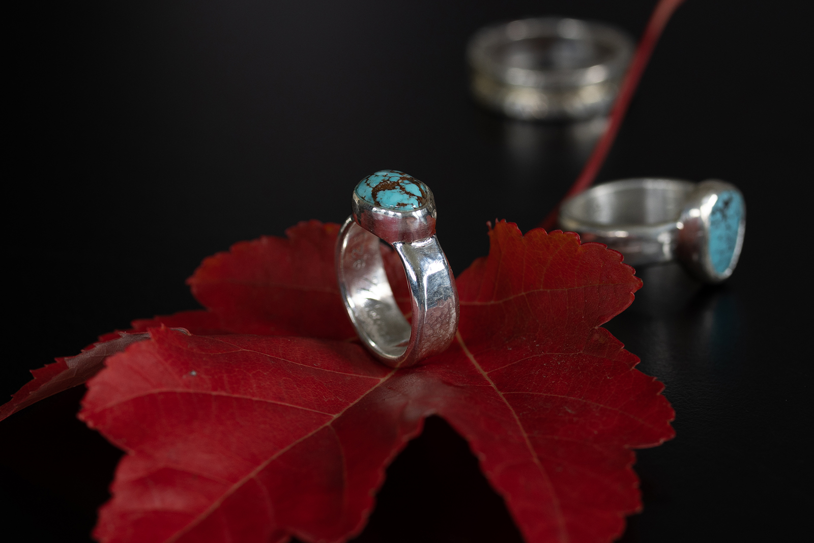 ring on red leaf